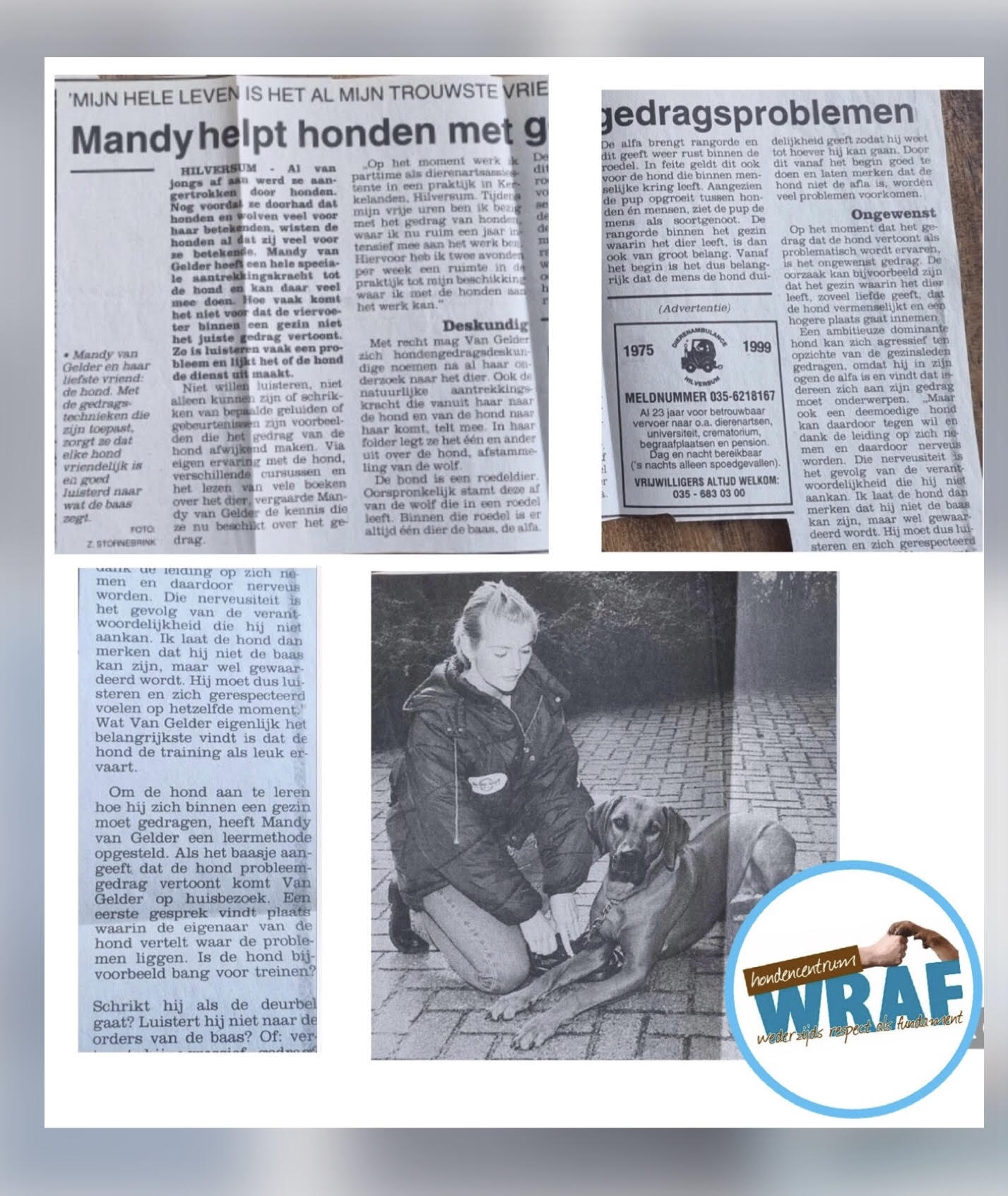 Mandy helpt honden al sinds 1995!